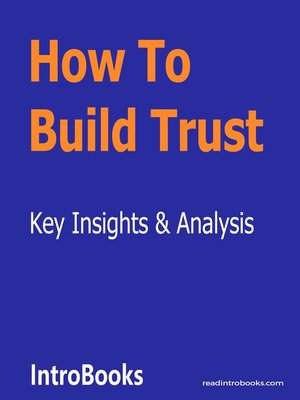 cover image of How to Build Trust